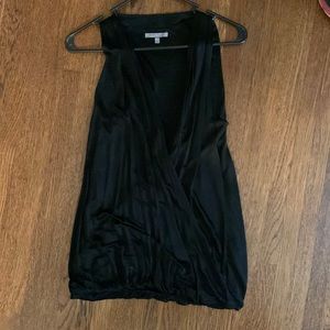 Anne Klein black drape blouse